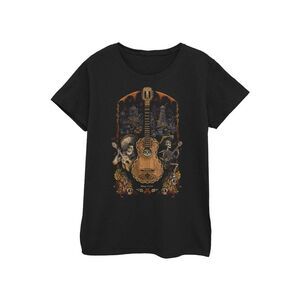 Coco Womens/Ladies Poster Guitar Cotton T-Shirt / Black